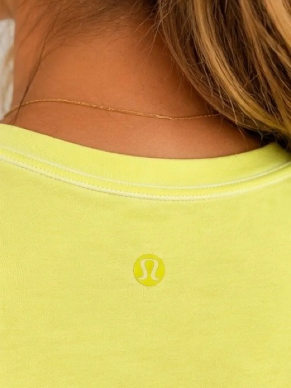 lululemon athletica Neon Yellow Cropped Tee